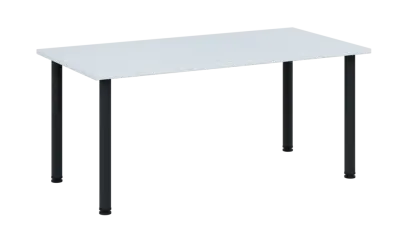 CRTR 160 jídelní stůl, kovová podnož černá, deska 25 mm, 1600x800 mm, bílá